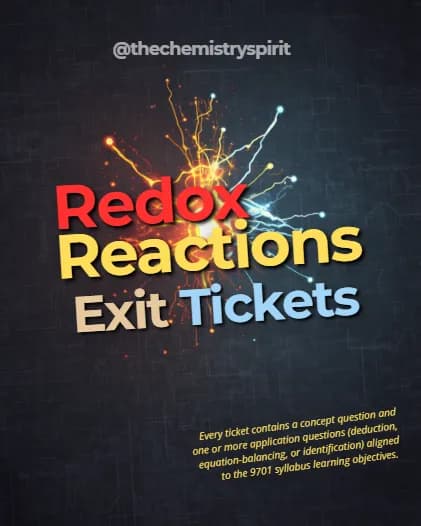 Redox Reactions Exit Tickets